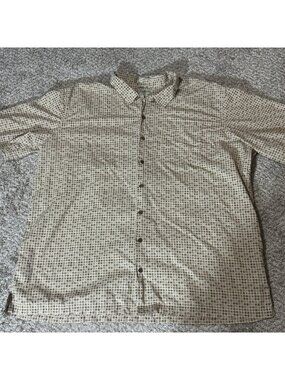 L.L.Bean Shirt Men's XXL-Tall Traditional Fit Short Sleeve Button Down Tan Brown